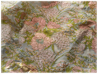 Tissu Jacquard Floral Décoratif en Organza Métallisé pour Robe de Créateur et Matériel de Confection de Robes de Soirée