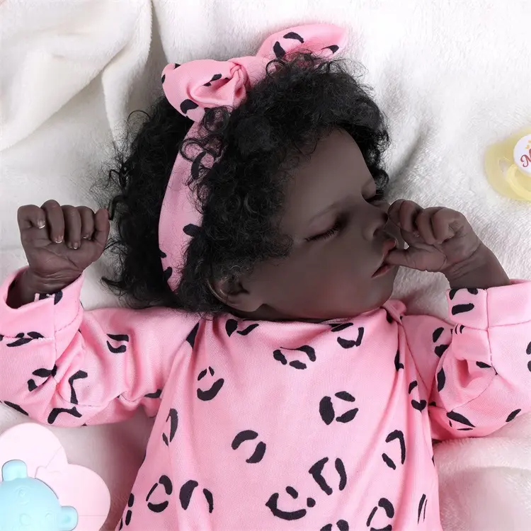 Babeside 17 "Reborn Dolls Girl Twinnie Emulated Black Baby Doll Reborn Dolls for Adults