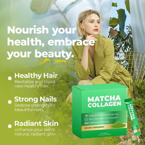 Poudre de collagène MATCHA Aeglewell, poudre de peptides de protéines multi-collagènes, acide hyaluronique, supplément de vitamine C, beauté de la peau et des <span class=keywords><strong>cheveux</strong></span> - Product Image 3