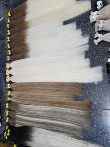 Vietnamese Remy Raw Human Hair Extensions Pony Tail <b>Top</b> Style Straight Wave with Double Weight <b>Silky</b> Tape Ins Hair - Product Image 4