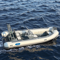 Bateau semi-rigide Haide Rib 480, bateau semi-rigide à coque en aluminium, bateau semi-rigide 480 Hypalon, bateau de pêche à console centrale, mini-bateau, bateau gonflable, bateaux pneumatiques