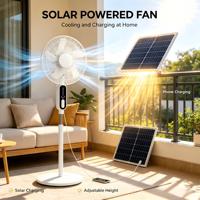 Ventilateur solaire double pour camping, le plus vendu, alimenté par énergie solaire, idéal pour les situations d'urgence