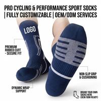 Chaussettes de cyclisme personnalisées avec logo OEM pour hommes, respirantes, réfléchissantes, athlétiques, à compression, antidérapantes, pour le vélo de route