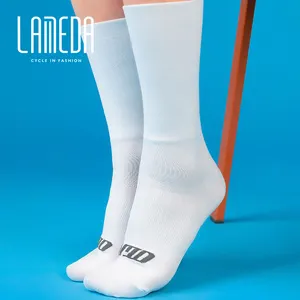 LAMEDA Reflective Wholesale Socken Laufen Custom Logo Rad socke Sublimation druck Gestrickte Feder Standard oder Custom 5St