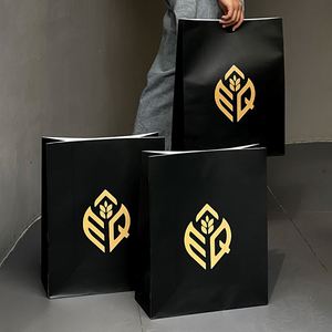 Sac fourre-tout en papier kraft personnalisé à fond carré sans poignée, sacs en papier brun avec votre propre logo - Product Image 3