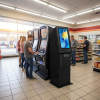 Sağlam Güvenlikli Paslanmaz Çelik Kart Girişli Kart Çıkışlı Ödül Verme Kiosku Makinesi 1 Yıl Garantili İngilizce Dilinde Spor Beceri Oyunları İçin