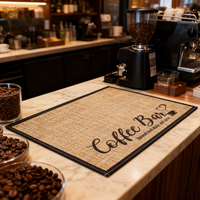 Tapis de table carré en lin super absorbant, antidérapant, accessoire de cuisine pour comptoir, machine à café, tapis en terre de diatomée