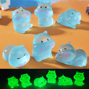 Figurines en résine d'hippopotame majestueux et éblouissant, lumineuses dans le noir, pour la décoration intérieure – Nouveauté très prisée - Product Image 5