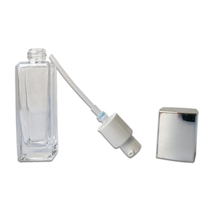 Botellas de Vidrio Transparentes Personalizadas para el Cuidado de la Piel con Tapa Plateada, Envases para Crema y Loción, Pulverizador <span class=keywords><strong>Doully</strong></span> TZRY001 - Product Image 3