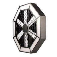 Ventilateur rotatif de style vintage, lumière matricielle LED triangulaire, barres RGB, discothèques, lieux de musique, DJ, arrière-plans créatifs, lumière de scène rétro
