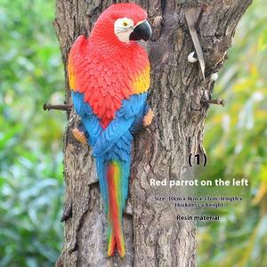 Decorazione di albero pappagallo appesa a parete artificiale in resina ornamento per arte Amazon ornamento appesa a parete animale - Product Image 6