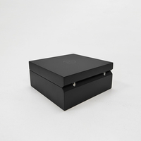 Boîte de rangement pour sachets de thé et de café en bois laqué personnalisé, boîte en MDF pour capsules de café, boîte de rangement pour sachets de thé et de café avec plateau amovible