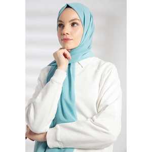 Pañuelo de Chifón Verde Menta Liso Teñido de Viscosa y Poliéster para Mujer - Product Image 3