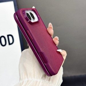 Étui de téléphone portable magnétique tissé de haute qualité pour iPhone Duo, texture lin, pliable, antichoc, coque arrière, OEM personnalisé - Product Image 5