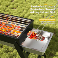 Barbecue pliant professionnel robuste en acier au carbone, fumoir à charbon de bois pour pique-nique