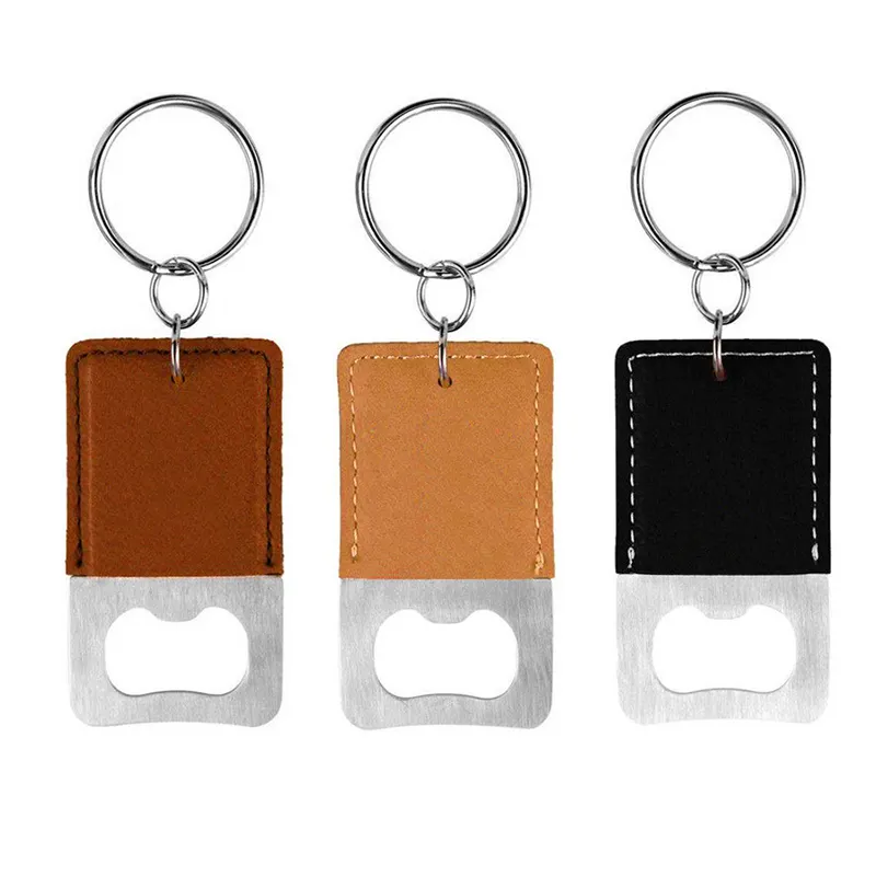 Leather Key Chain Custom Portable Beer Bottle Opener Keychain For Promotional Gift