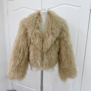 RXFurs vendita personalizzato tinta unita grande colletto corto da donna in lana di pecora naturale vera pelliccia di agnello cappotto in pelliccia da donna Mongolia