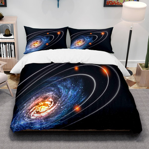 Lujo 3D Digital impreso cielo estrellado funda nórdica juegos de tela personalizada tamaño al por mayor niños colcha individual juego de cama hogar - Product Image 4