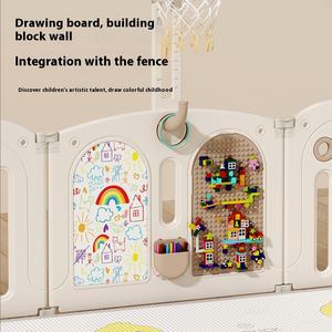 Aire de jeux pour bébés pliante à usage intérieur et domestique avec barrière de protection contre la marche et tapis rampant clôture - Product Image 3