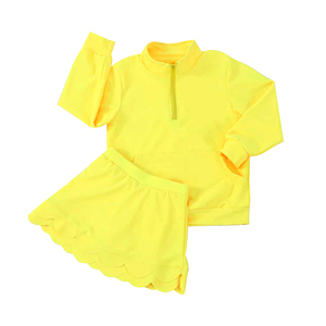 Nuovo Stile Set Tennis per Bambine con Giacca Mezza Zip e Gonna, <span class=keywords><strong>Abbigliamento</strong></span> Fitness Autunnale Elasticizzato con Schiena Traforata - Product Image 3