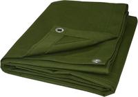 Bâche en toile de coton ciré vert de haute qualité 10 oz, résistante aux acides, fabriquée au Pakistan, en rouleau