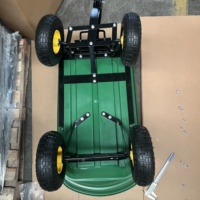 Chariot à benne basculante à quatre roues, chariot utilitaire de jardin, chariot utilitaire OEM en acier et plastique