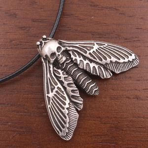 <span class=keywords><strong>Mort</strong></span> Tête Crâne <span class=keywords><strong>Papillon</strong></span> <span class=keywords><strong>Papillon</strong></span> Pendentif collier Pour Homme En Acier Inoxydable Punk bon détail Animal Bijoux - Product Image 2