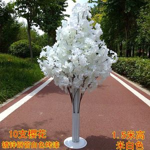 Soporte de flores de cerezo de Metal alto blanco, decoración de primavera escolar de Halloween, flor de cerezo Artificial PARA EL Día de la madre, Pascua - Product Image 4