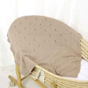 ผ้าห่มอะคริลิคสำหรับเด็กทารกผ้าห่มที่นอน<span class=keywords><strong>สี</strong></span>ทึบแบบถักแบบพกพาปรับแต่งได้ - Product Image 4