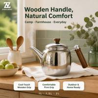 Bouilloires et Théières en Acier Inoxydable Zhenneng pour la Cuisine Domestique, Compatibles Gaz et Micro-ondes, avec Couvercle, 1L, 1.5L, 2L