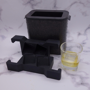 Bandeja de cubitos de hielo transparente, sin BPA molde de silicona, 2 cubos de hielo cuadrados grandes, fabricación de cubitos de hielo - Product Image 3