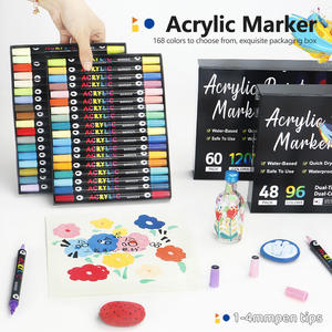 أقلام طلاء أكريليك بحبر دائم 168 لونًا بشعار خاص للرسم بنفسك ولوازم فنية وأدوات مدرسية وأقلام ماركر أكريليك - Product Image 2