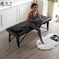 Table de massage pliante portable moderne ShiLu, cadre métallique, cuir PVC écologique, éponge haute densité, pour extérieur et esthétique
