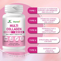 Capsules d'acide hyaluronique, de biotine et de collagène OEM N21 pour la santé des cheveux, des ongles et des os, complément de peptides de collagène multi-sources