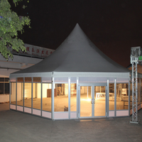 Carpa Gazebo Pagoda de Lujo Panda con Cubierta de PVC y Perfil de Aluminio 10x10 con Refuerzo Recto para Fiestas y Eventos al Aire Libre