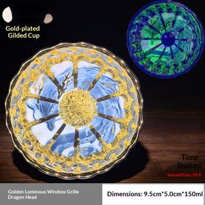 Lin Xin Handgefertigte Bunte Pfauen-Teetasse mit Goldenem Lotus, Vergoldet, Vollfarbig, Dekorierte Dehua-Teetasse - Product Image 4