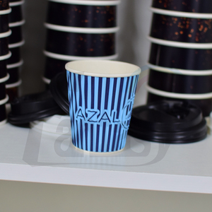 Conception personnalisée du fabricant, modèle mural ondulé, tasse creuse à double couche, bon matériau, tasses à café en papier avec couvercles - Product Image 1