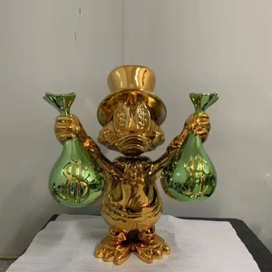 Estatua del Pato Scrooge McDuck Chapada en Oro de Gran Venta, Artesanías de Resina, Personajes de Dibujos Animados, Arte Pop para Decoración de Interiores, Fibra de Vidrio - Product Image 6