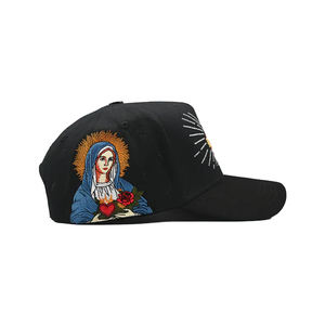Gorras de Béisbol Bordadas con Llama del Sagrado Corazón, Diseño Atractivo, con Pedrería, para Unisex, Disponibles con Descuento para Pedidos al por Mayor, OEM y ODM - Product Image 4