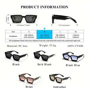 Gafas de Sol de Lujo con Logotipo Personalizado, Modelo Black Millionaire Shades, para Hombre, Diseñador, Marca Famosa, Gafas de Sol Cuadradas para Hombre y Mujer - Product Image 5