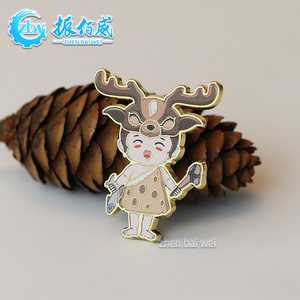 Kim loại UV in ấn phim hoạt hình ban đầu nhân vật Trâm tùy chỉnh thời trang pin phụ kiện in ấn giả men kim loại huy hiệu tùy chỉnh - Product Image 2