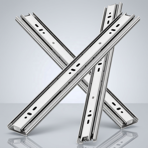 Glissière de <span class=keywords><strong>tiroir</strong></span> dissimulée Meilong à extension totale 3 volets, à rebond synchronisé, pour montage sous plan - Product Image 4