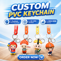 Gantungan Kunci Anime PVC Custom dengan Logo Custom Cetak UV 3D Tahan Lama, Aksesoris Hologram Bintang Kartun Lucu, Warna Custom, Hadiah Promosi