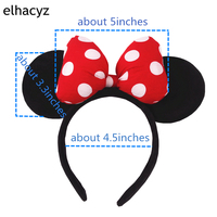 Serre-tête classique à oreilles de souris avec nœud à sequins noir pour enfants