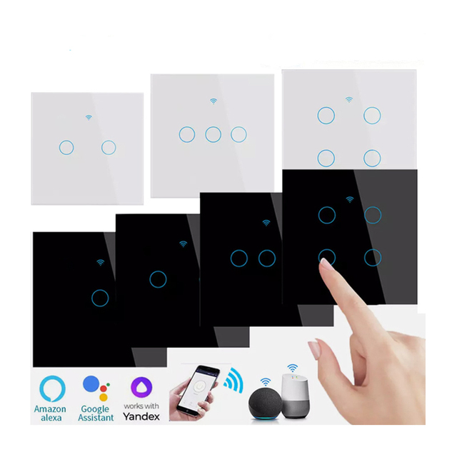 UK EU Standard Matter Light Switch WiFi Smart Touch Wall 1 2 3 Gang 240V Alexa Remote Control Homekit Matter Switches