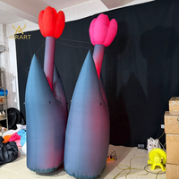 Fleur de tulipe gonflable de haute qualité avec lumière LED intégrée pour la décoration d'expositions et de festivals, fleur gonflable avec souffleur d'air