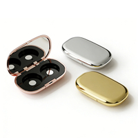 Boîtes compactes de luxe en métal pour fards à paupières, avec miroirs, pour l'emballage cosmétique et le rangement du maquillage