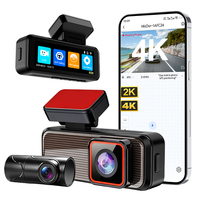 Écran IPS 3,2 pouces 135 °   Caméra de tableau de bord WiFi double objectif grand angle 4K avant 2K arrière avec capteur G et verrouillage d'urgence pour voiture