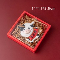 Couvercle transparent et base boîte de luxe grand panier de noël boîte-cadeau biscuit au chocolat aux fraises emballage alimentaire pliable boîte de stock or