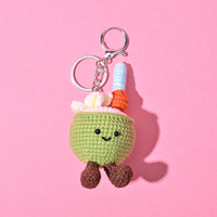 Handgemaakte gehaakte kokoswaterbeker sleutelhanger schattig amigurumi fruitpop hanger rugzak accessoires groothandel 2026